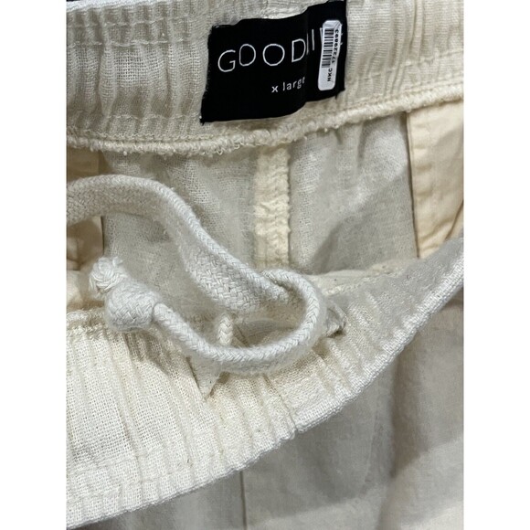 Goodlife Shorts Women’s XL Linen Blend Light Yellow Elastic Drawstring Pockets - Picture 4 of 8